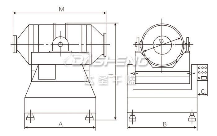 二维运动混合机结构示意图