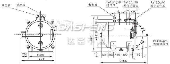 圆形静态真空干燥机结构示意图